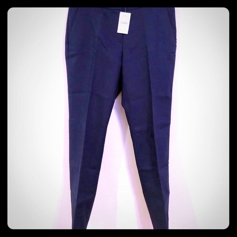 NWT J. Crew Size 4 Navy Cotton Cropped Pant